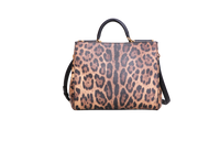 D&G LEOPARD MEDIUM MISS SICILY SHOPPER TOTE BLACK