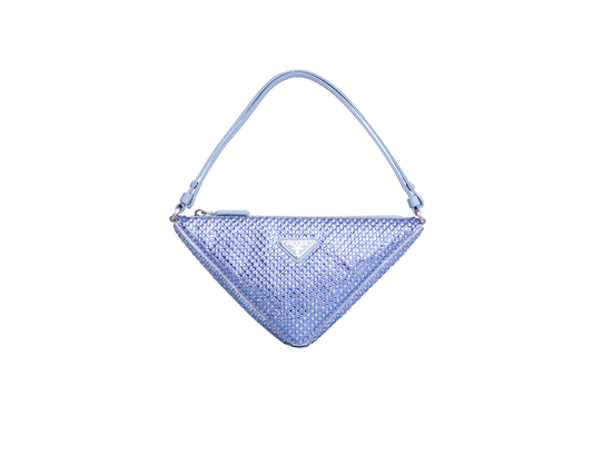 PRADA TRIANGLE SHOULDER BAG SATIN RHINE STONE
