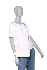 GUCCI GG MARMONT CAMERA BAG SMALL MATELASSÊ WHITE