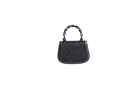 GUCCI BAMBOO 1947 MINI BAG CRYSTALS NYLON/LEATHER ALL BLACK