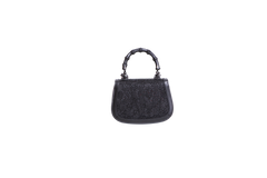GUCCI BAMBOO 1947 MINI BAG CRYSTALS NYLON/LEATHER ALL BLACK