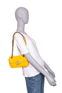 GUCCI GG MARMONT SMALL MATELASSÊ MUSTARD YELLOW