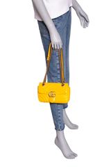 GUCCI GG MARMONT SMALL MATELASSÊ MUSTARD YELLOW