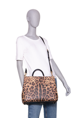 D&G LEOPARD MEDIUM MISS SICILY SHOPPER TOTE BLACK