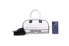 DIOR VIBE ZIP BOWLING MEDIUM CALFSKIN WHITE