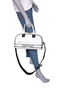 DIOR VIBE ZIP BOWLING MEDIUM CALFSKIN WHITE