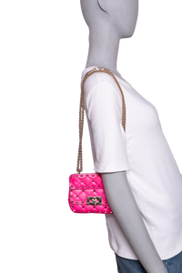 VALENTINO ROCKSTUD SPIKE MICRO LEATHER PINK