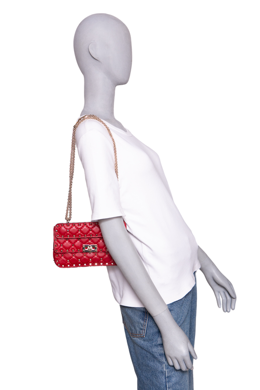 VALENTINO ROCKSTUD SPIKE SMALL RED