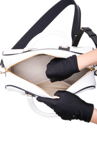 DIOR VIBE ZIP BOWLING MEDIUM CALFSKIN WHITE
