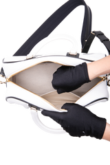 DIOR VIBE ZIP BOWLING MEDIUM CALFSKIN WHITE