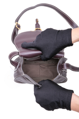 CHLOÉ MARCIE SMALL LEATHER BLACK RAISIN