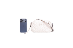 GUCCI GG MARMONT CAMERA BAG SMALL MATELASSÊ WHITE