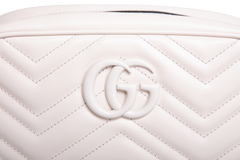 GUCCI GG MARMONT CAMERA BAG SMALL MATELASSÊ WHITE