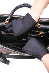 D&G LEOPARD MEDIUM MISS SICILY SHOPPER TOTE BLACK