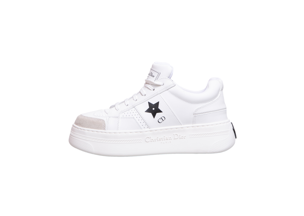 DIOR SNEAKER STAR PLATFORM CALFSKIN AND SUEDE WHITE - 35,5 BR