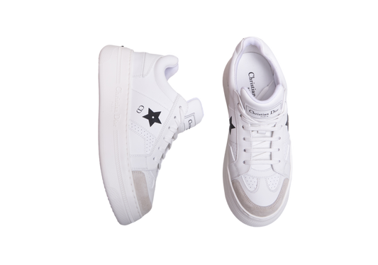 DIOR SNEAKER STAR PLATFORM CALFSKIN AND SUEDE WHITE - 35,5 BR