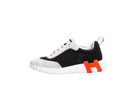 HERMÈS SNEAKER BOUNCING GOATSKIN/SUEDE NOIR/BLANC - 35 BR