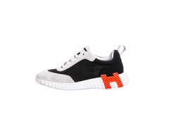 HERMÈS SNEAKER BOUNCING GOATSKIN/SUEDE NOIR/BLANC - 35 BR