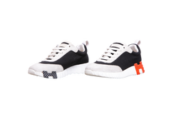 HERMÈS SNEAKER BOUNCING GOATSKIN/SUEDE NOIR/BLANC - 35 BR