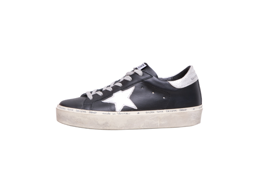 GOLDEN GOOSE HI STAR BLK LEATHER SILVER - 35 BR