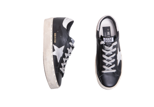 GOLDEN GOOSE HI STAR BLK LEATHER SILVER - 35 BR