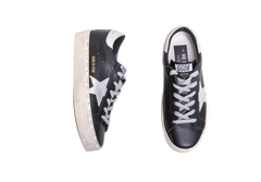 GOLDEN GOOSE HI STAR BLK LEATHER SILVER - 35 BR