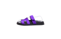 HERMÈS SANDAL CHYPRE SATIN PURPLE/BLACK - 36 BR