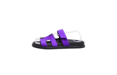 HERMÈS SANDAL CHYPRE SATIN PURPLE/BLACK - 36 BR