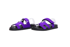 HERMÈS SANDAL CHYPRE SATIN PURPLE/BLACK - 36 BR