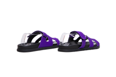HERMÈS SANDAL CHYPRE SATIN PURPLE/BLACK - 36 BR