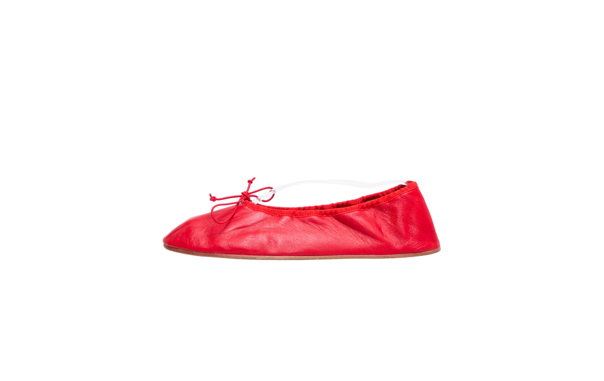 THE ROW NAPPA ROUND BALLET FLATS RED - 36 BR