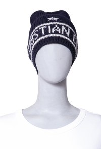 DIOR BEANIE DIOR NAVY LOGO WOOL & CASHMERE KNIT