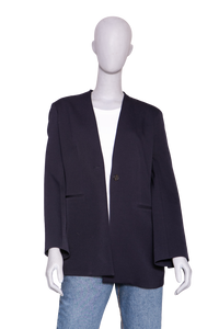 THE ROW BLAZER WOOL SILK NAVY