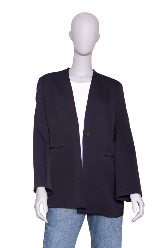 THE ROW BLAZER WOOL SILK NAVY