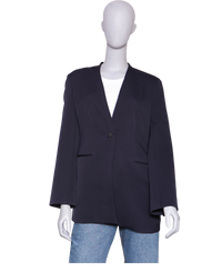 THE ROW BLAZER WOOL SILK NAVY