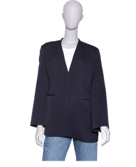 THE ROW BLAZER WOOL SILK NAVY