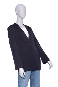 THE ROW BLAZER WOOL SILK NAVY