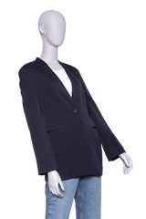 THE ROW BLAZER WOOL SILK NAVY