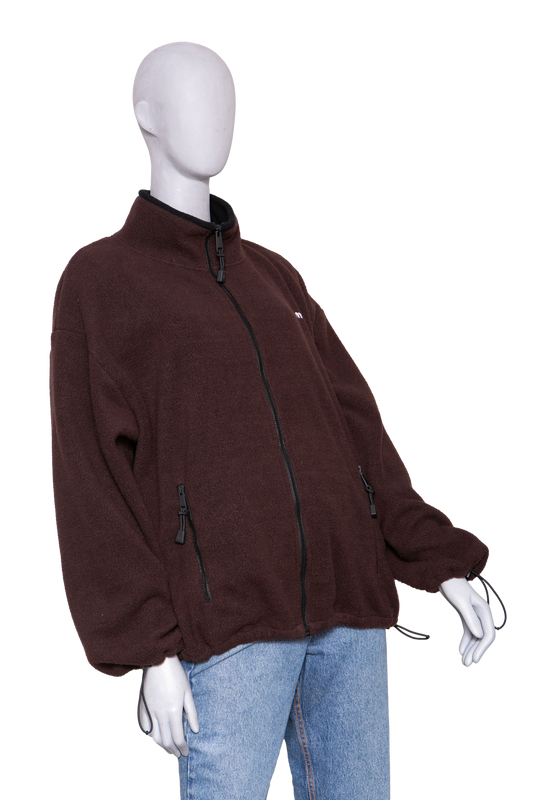 MIU MIU FLEECE JACKET WITH ZIPPER EBON
