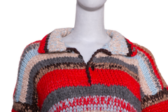 CELINE POLO SWEATER ALPACA/WOOL MULTICOLOR