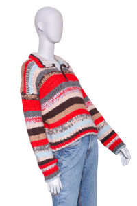 CELINE POLO SWEATER ALPACA/WOOL MULTICOLOR