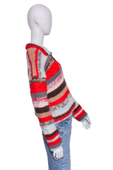 CELINE POLO SWEATER ALPACA/WOOL MULTICOLOR