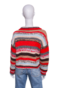 CELINE POLO SWEATER ALPACA/WOOL MULTICOLOR