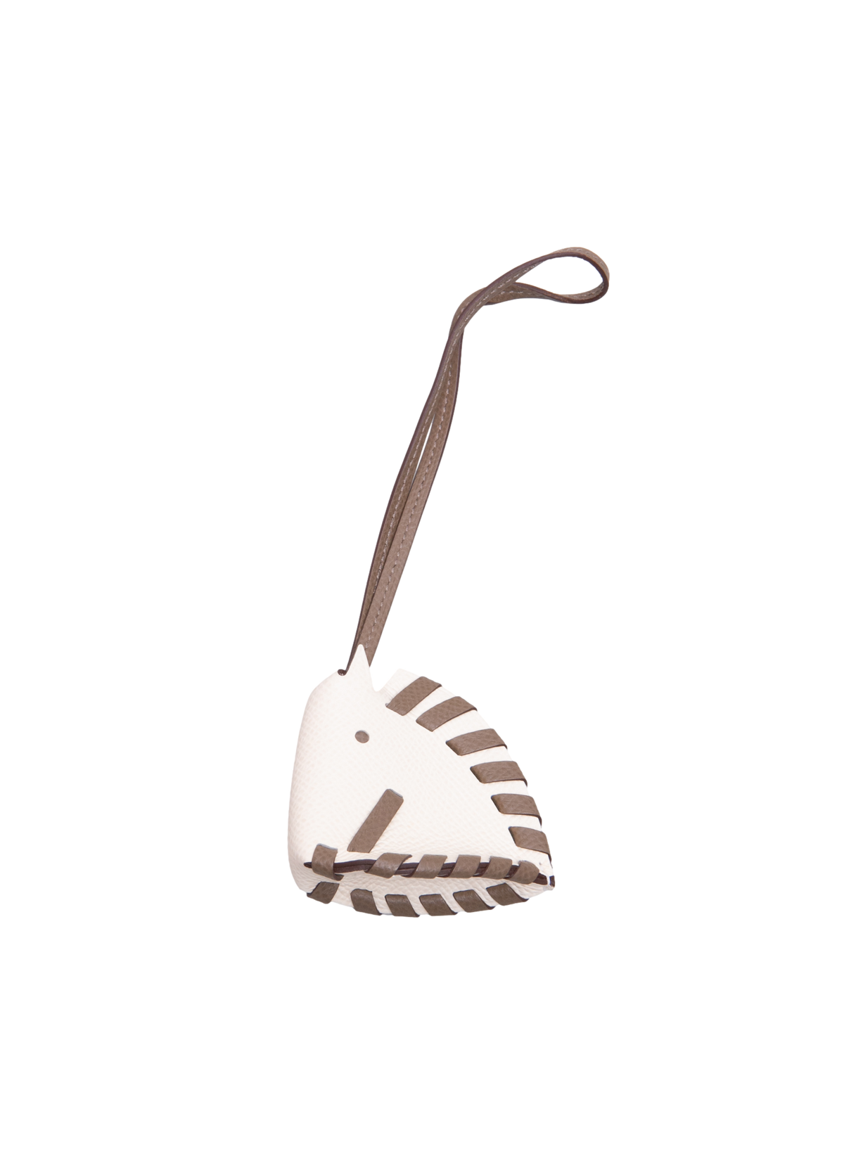 HERMÈS CHEVAL TRESSE CHARM EPSOM CALFSKIN NATA/ÉTOUPE