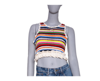 GANNI TOP MULTICOLOR SLEEVELESS CROCHET