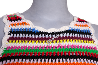 GANNI TOP MULTICOLOR SLEEVELESS CROCHET