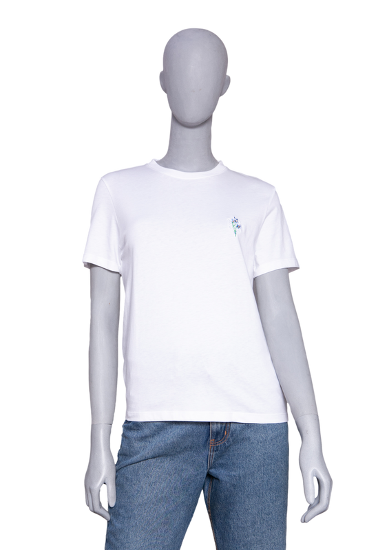 LOEWE FLORAL ANAGRAM T SHIRT WHITE COTTON