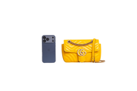 GUCCI GG MARMONT SMALL MATELASSÊ MUSTARD YELLOW