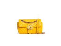 GUCCI GG MARMONT SMALL MATELASSÊ MUSTARD YELLOW