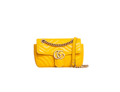 GUCCI GG MARMONT SMALL MATELASSÊ MUSTARD YELLOW